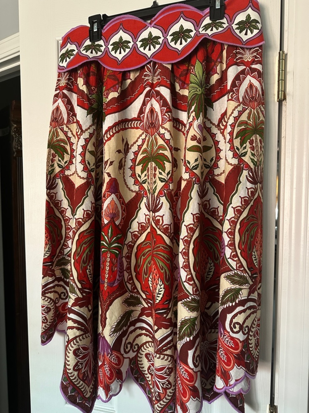 Farm Rio Red Odara Scalloped Midi NWOT - Picture 6 of 10